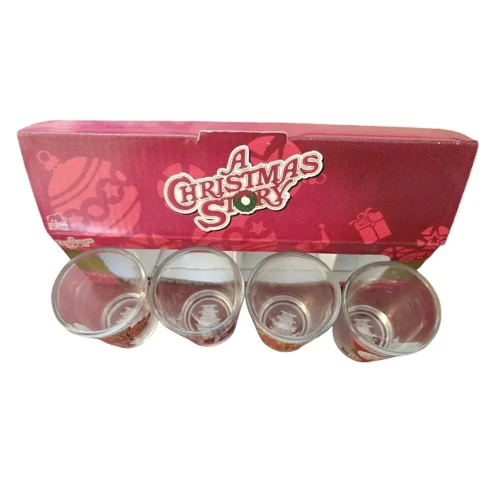A Christmas Story Printed 1.5oz Glassware Shot Glasses Set Of 4 NWT